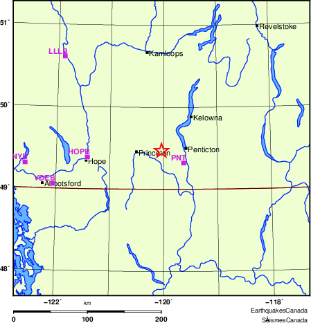 carte des localisations des stations sismologiques locales