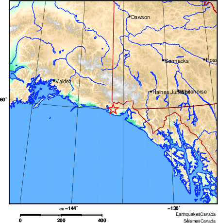 carte des environs du séisme