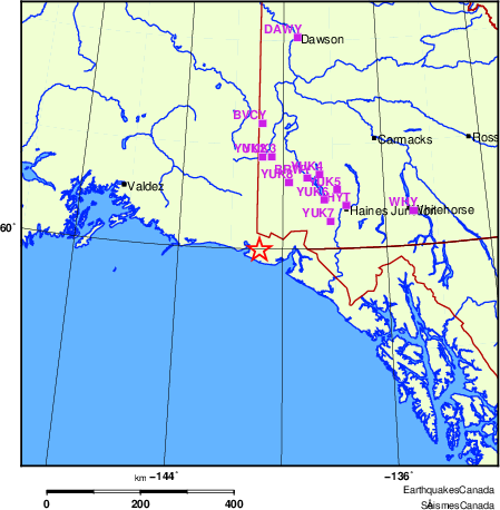 carte des localisations des stations sismologiques locales
