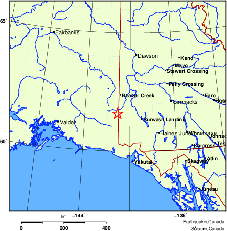 carte des endroits près de l'épicentre