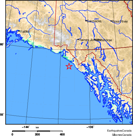 carte des environs du séisme