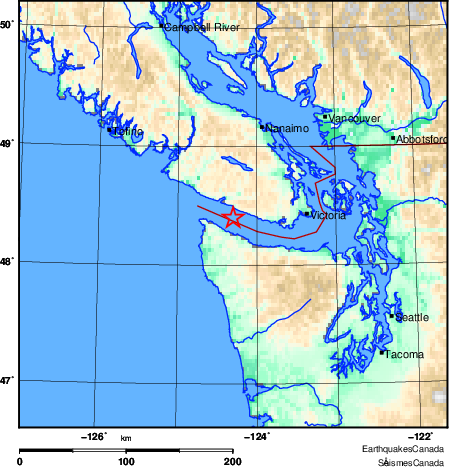 carte des environs du séisme