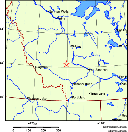 carte des endroits près de l'épicentre