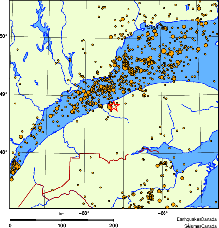 carte des des séismes de magnitude 2,0 et plus depuis 2000