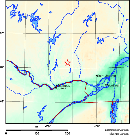 carte des environs du séisme