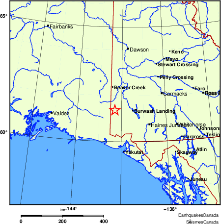 carte des endroits près de l'épicentre