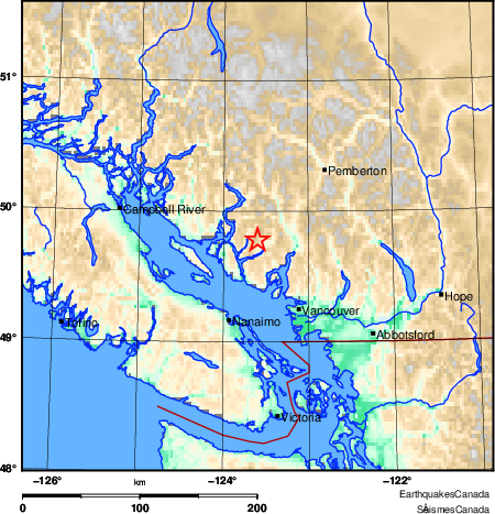 carte des environs du séisme