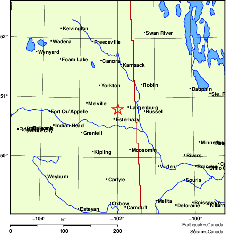 carte des endroits près de l'épicentre