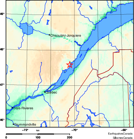 carte des environs du séisme