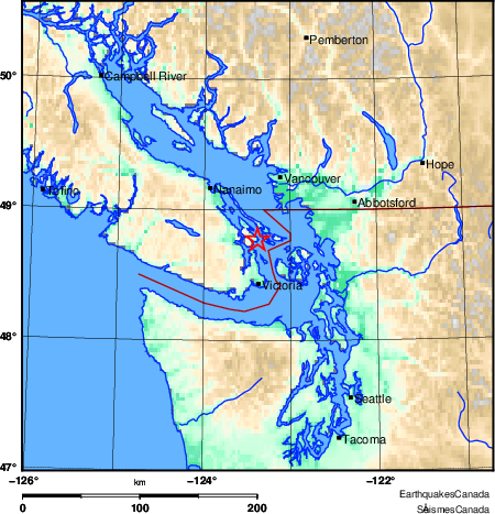 carte des environs du séisme