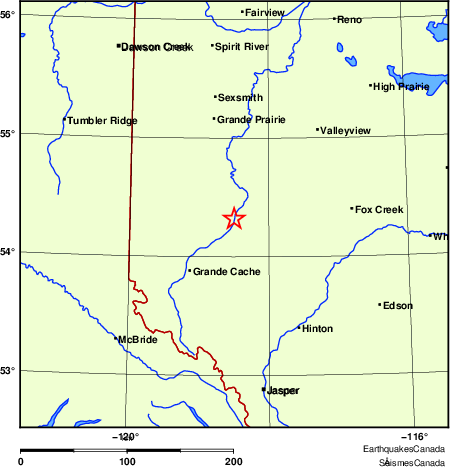 carte des endroits près de l'épicentre