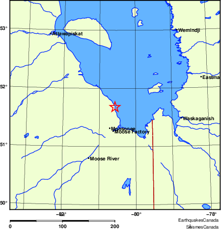 carte des endroits près de l'épicentre