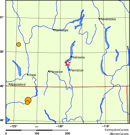 carte des séismes historiques de magnitude 5,0 et plus. Détails dans le tableau de données ci-dessous