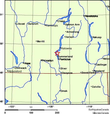carte des endroits près de l'épicentre