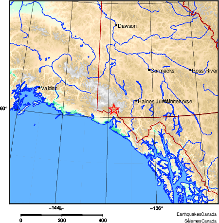 carte des environs du séisme