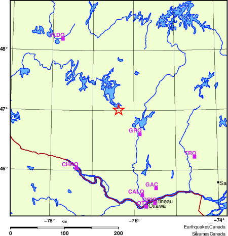 carte des localisations des stations sismologiques locales