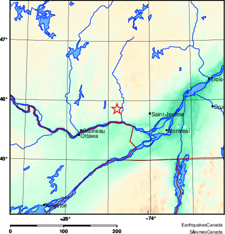 carte des environs du s&eacute;isme