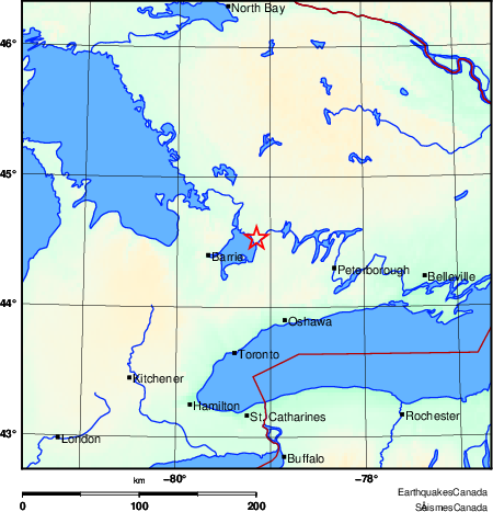 carte des environs du séisme