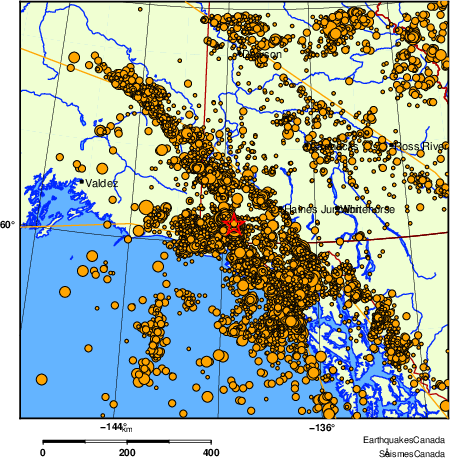 Map of earthquakes magnitude 2.0 and larger, 2000 - present