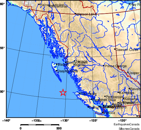 carte des environs du séisme