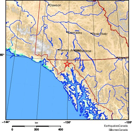 carte des environs du séisme