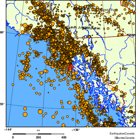 Map of earthquakes magnitude 2.0 and larger, 2000 - present