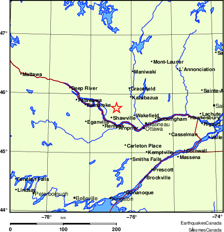 Map of Earthquake Localities