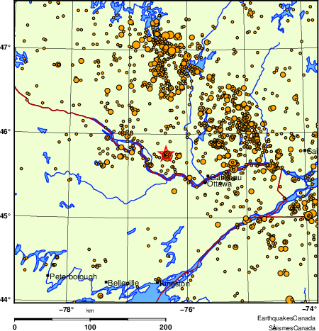 Map of earthquakes magnitude 2.0 and larger, 2000 - present