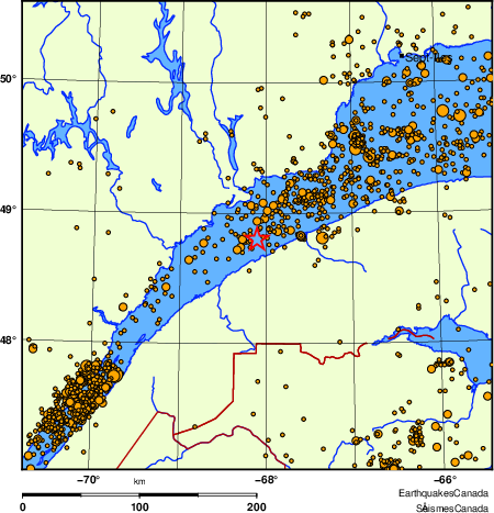 carte des des s&eacute;ismes de magnitude 2,0 et plus depuis 2000