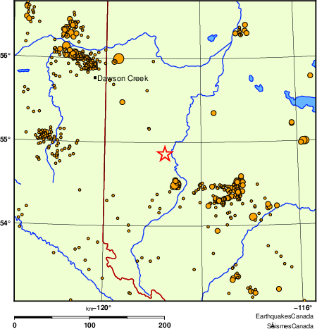 carte des des s&eacute;ismes de magnitude 2,0 et plus depuis 2000